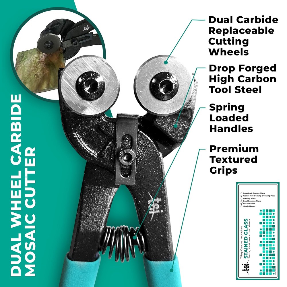 Professional Nine Pc Stained Glass Tool Kit With Instructional Video Carbide Whe