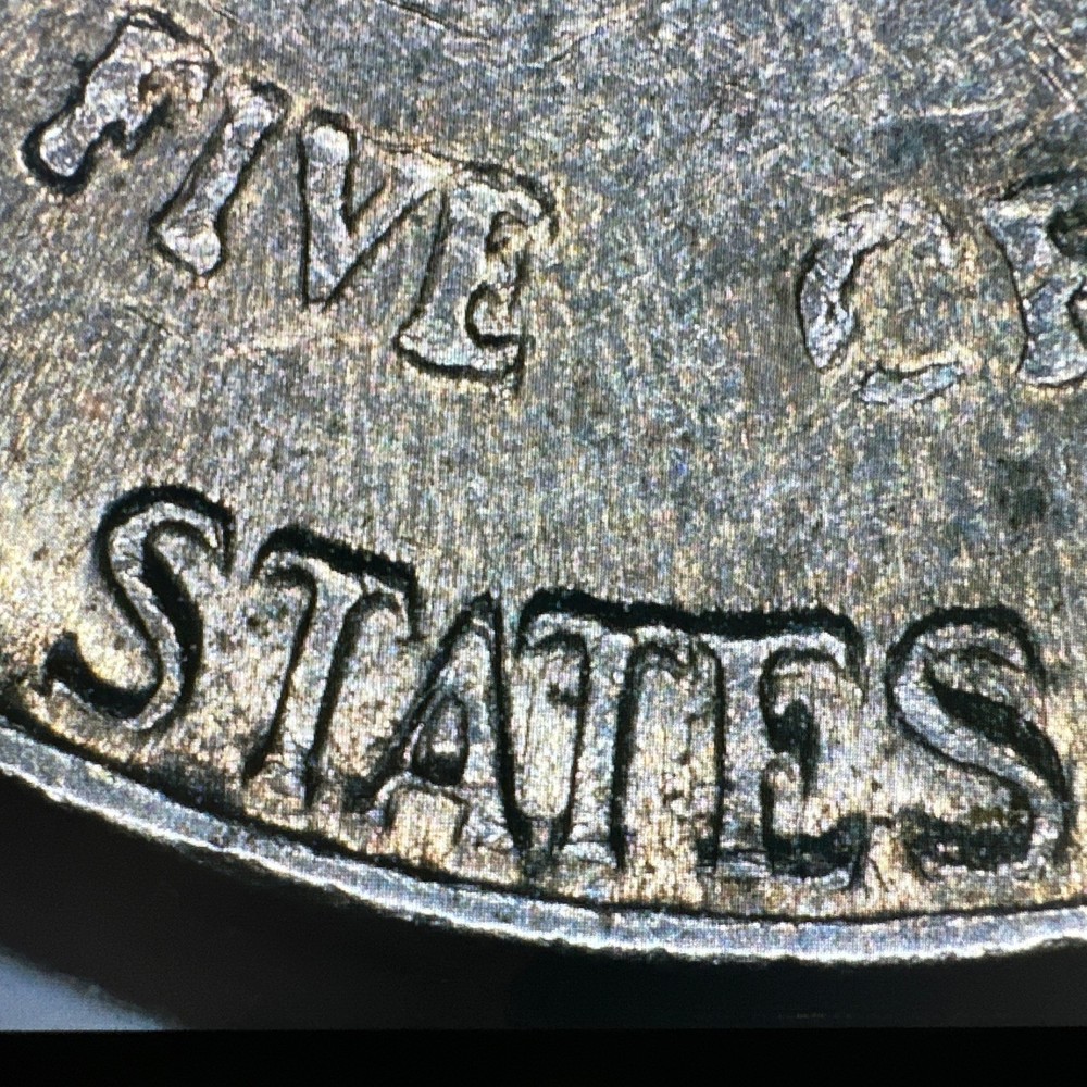 1991 P Jefferson Nickel Grease Error