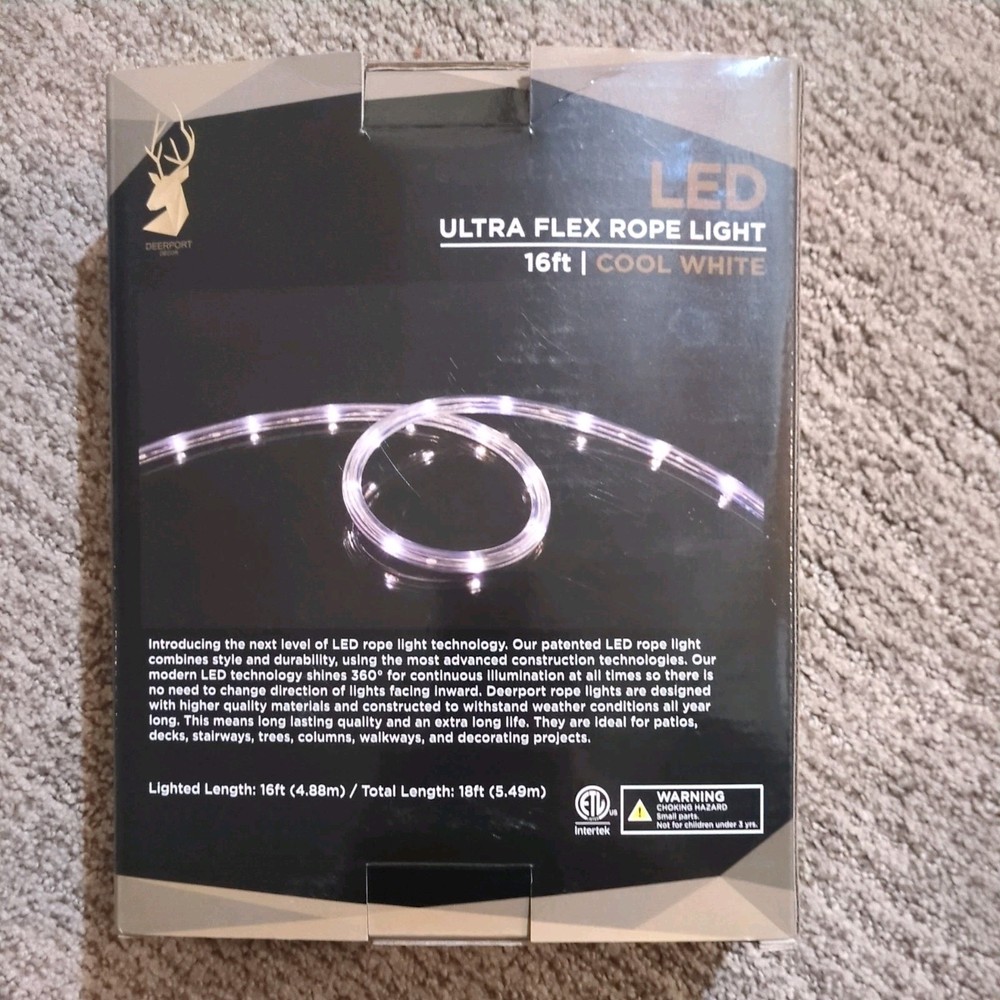 Deerport Decor LED Flex Rope Light Cool White 16 Ft.