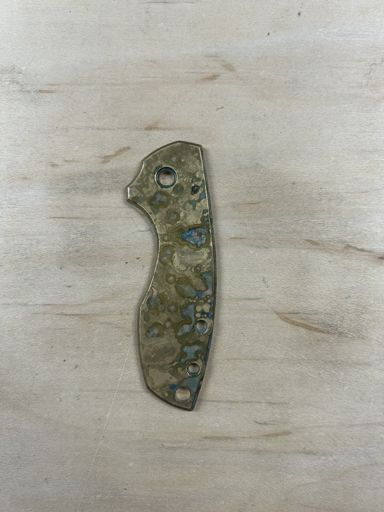 Custom “Swirls” Shipwreck Brass CRKT Pilar Front Handle Scale