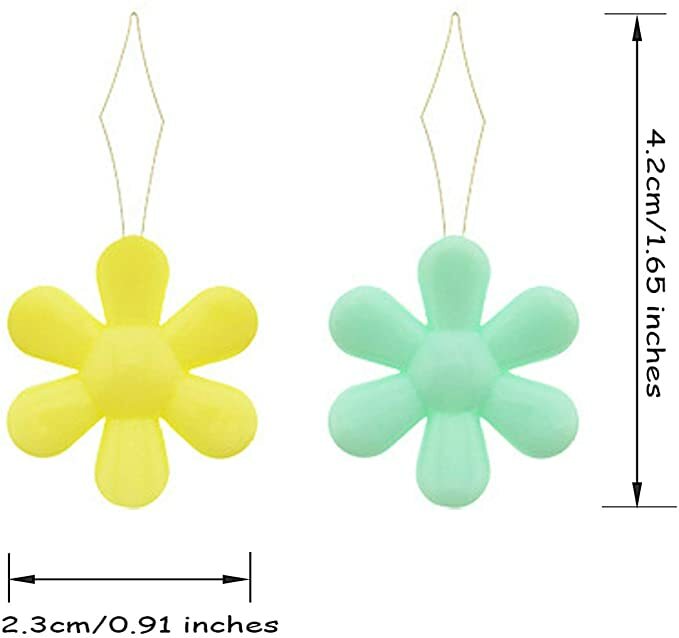 16 Color Pack Needle Threader Plastic Flower Head Wire Loop Sewing Supply