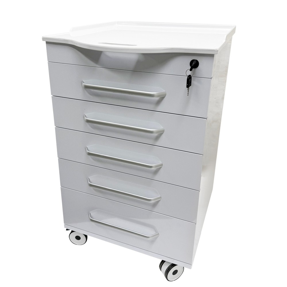 5-Layer Mobile Lab Storage Cabinet Bedside Table for Office Organization Utility