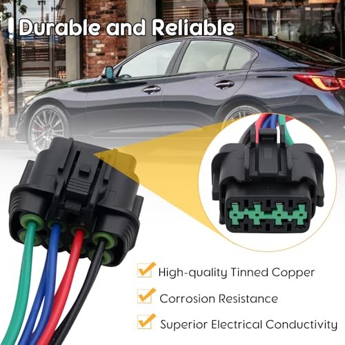 8-Way Front Headlamp Headlight Connector Plug Compatible with Infiniti Q50