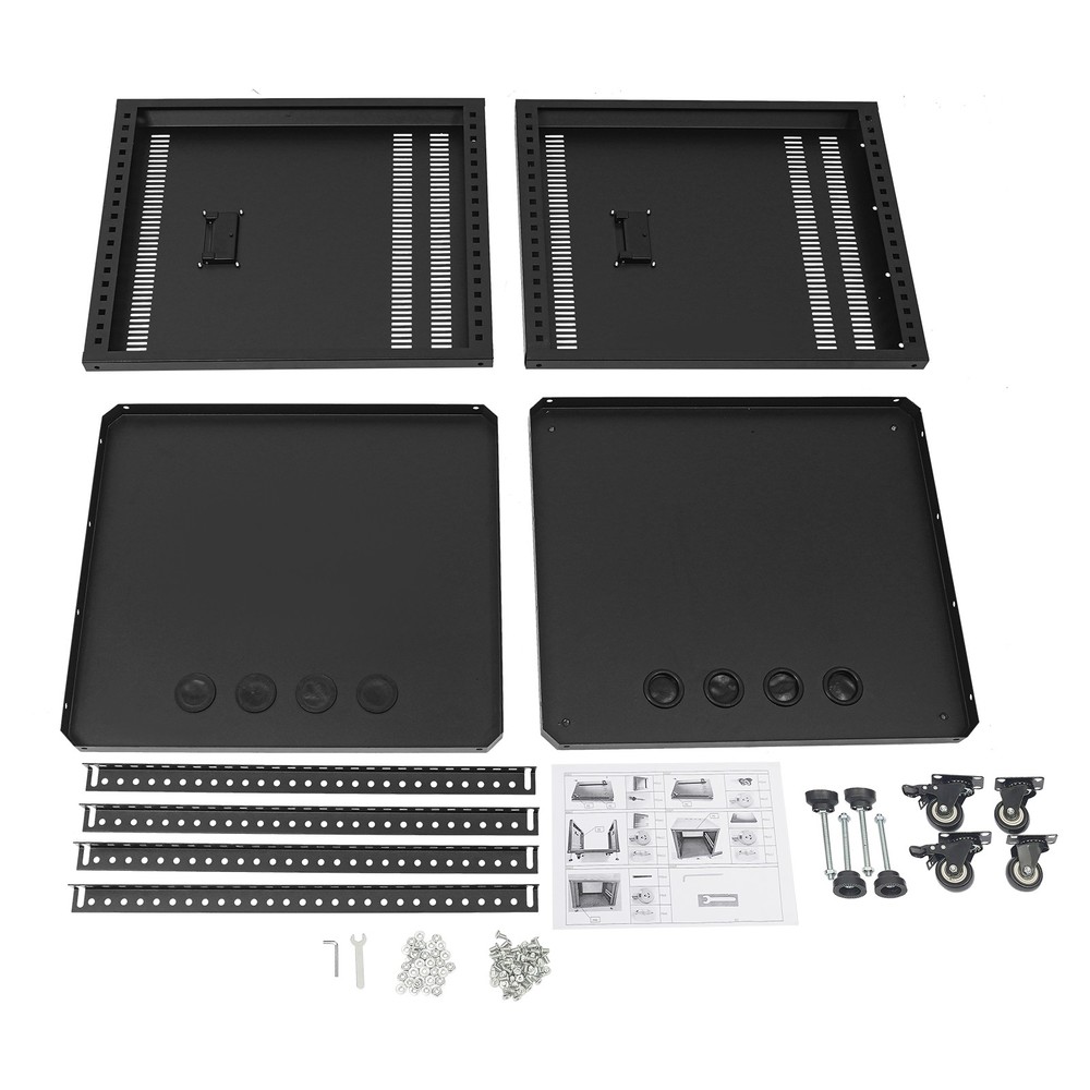 Network & Stereo Rack with Caster Wheels Rolling Server Rack Open Cabinet