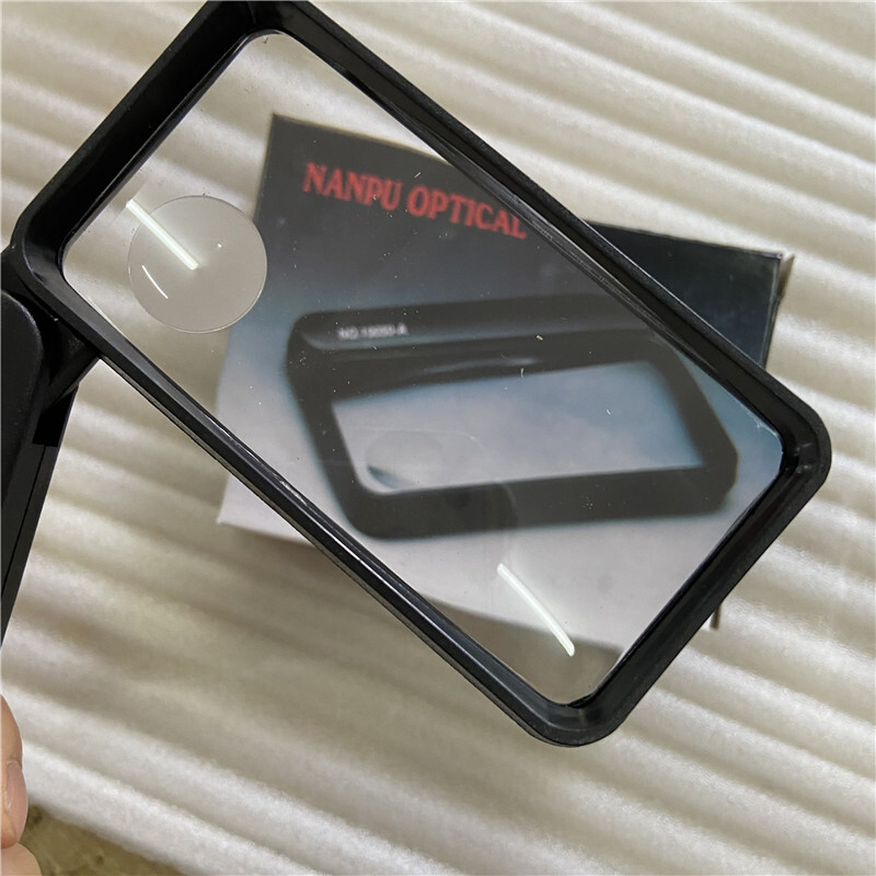 Hand-held Folding Rectangular Magnifying Glass 2.5/4X Double Lens Gift Magnifier