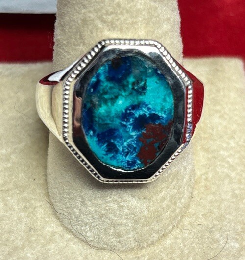 mens sterling silver ring Size 9 Shattuckite