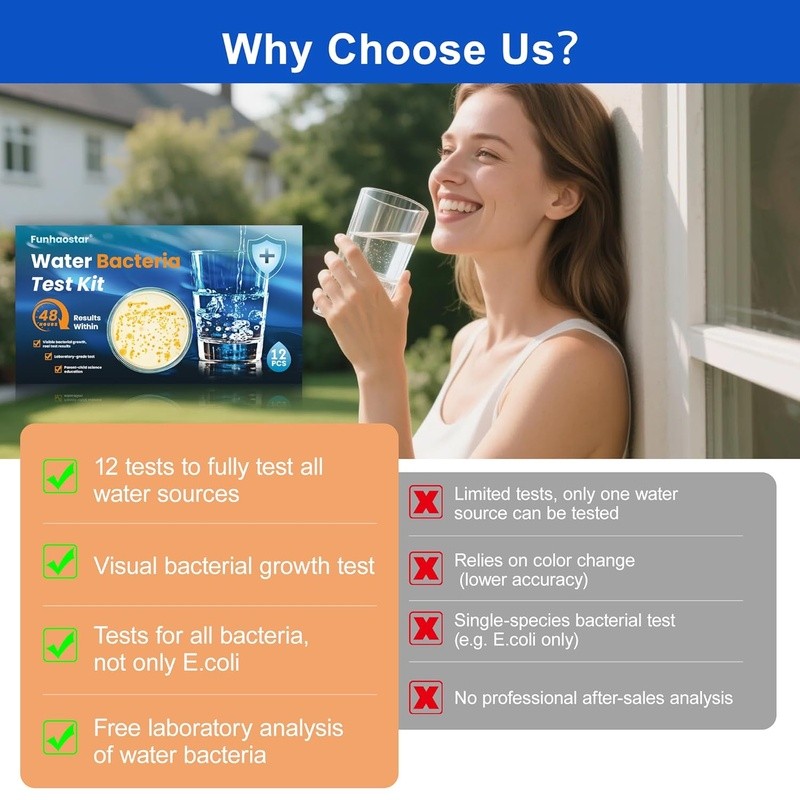 Complete Water Testing Kit Home Pool Tap Well Bacteria Detection 12 Tests New