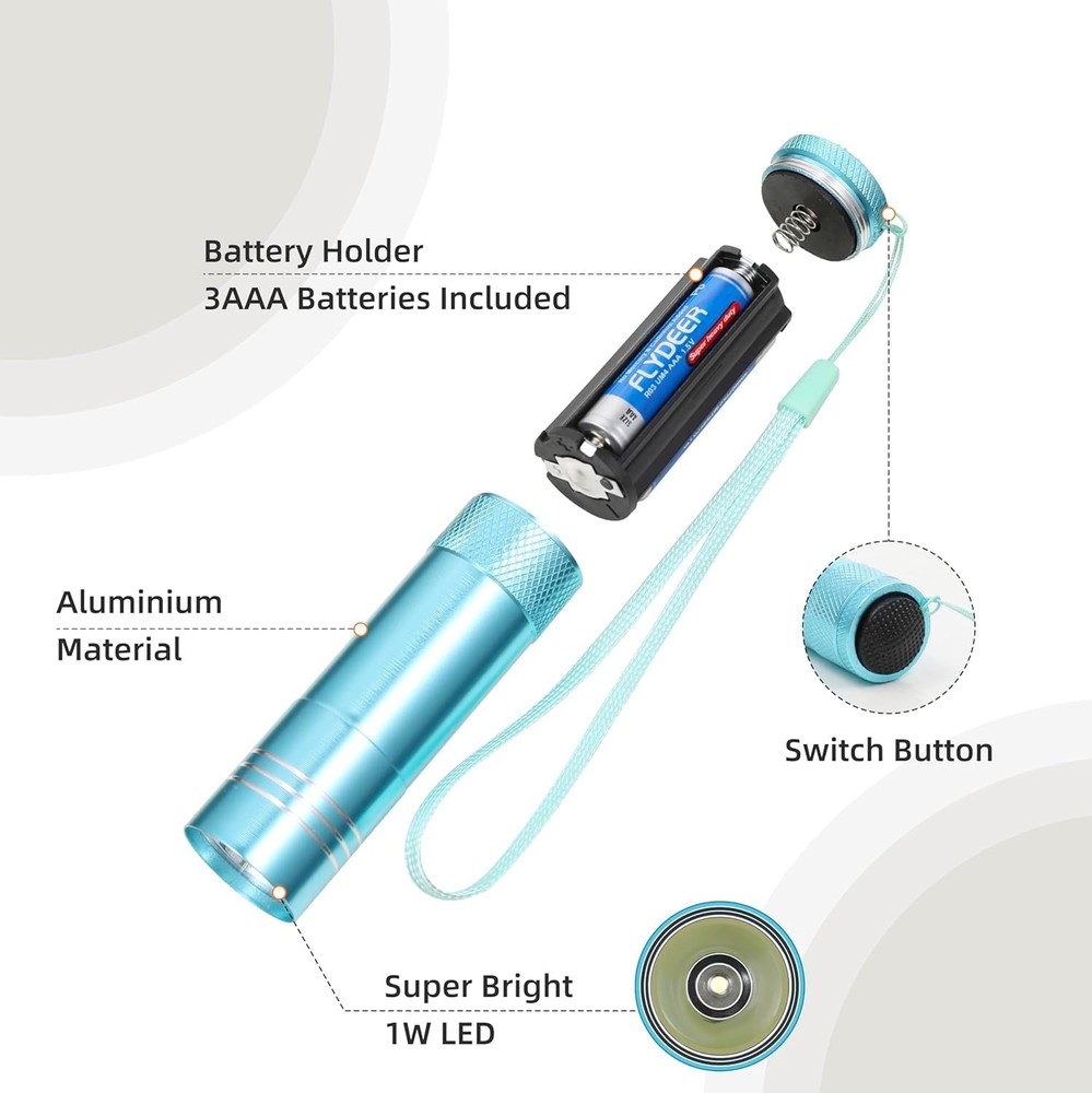 6 Pack Mini Flashlight Bulk, Small Aluminum LED Powerful Handheld Flash Light...