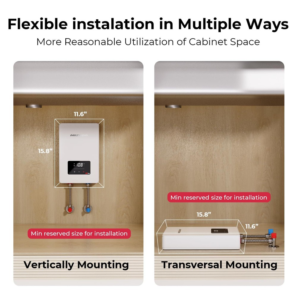 MIZUDO 6.5KW Tankless Instant Hot Water Heater LED Electric Boiler On Demand NEW