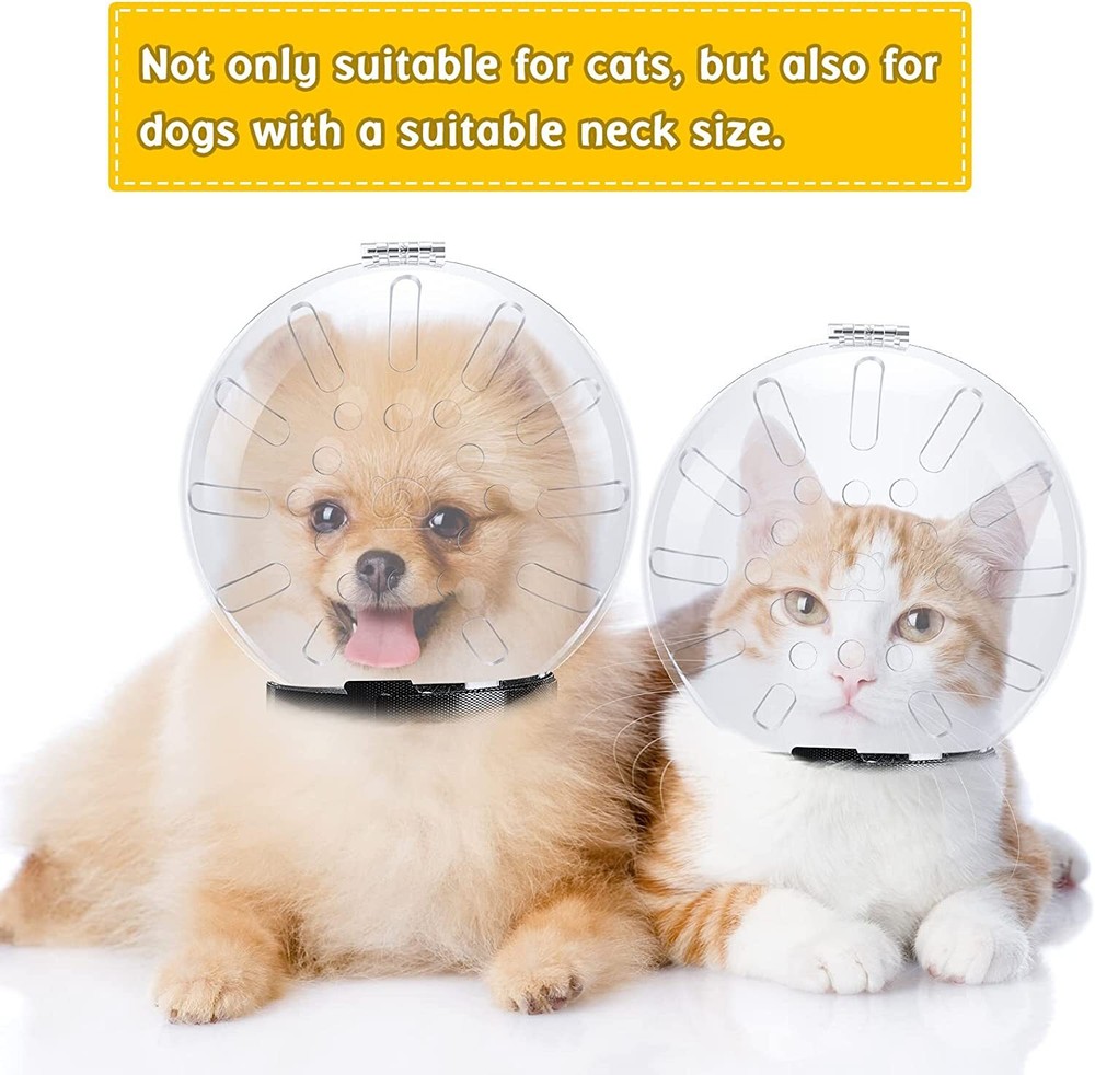 Cat Muzzle Cat Helmet Grooming Muzzle Cat Adjustable Hood Transparent Breathable