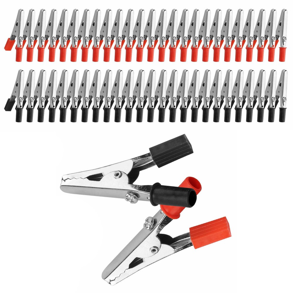 50Pcs Electrical Test Clamps Metal Alligator Clips For Electric Testing Work