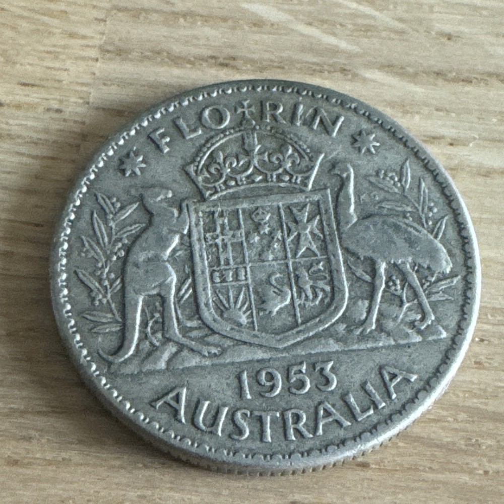 1953 Australia Silver Florin good condition