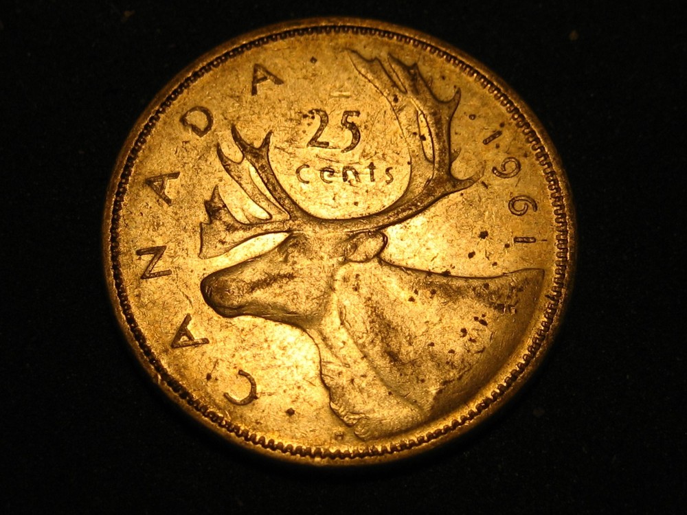 1961 80% Silver Canadian Quarter