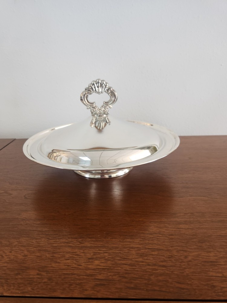 Sheffield Silver Footed Plate With Lid (SB12)