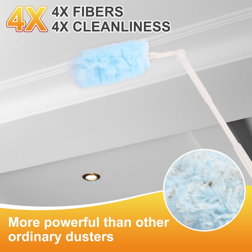 1 Count White Flexible Handle Refill, with 25 Blue Dusters