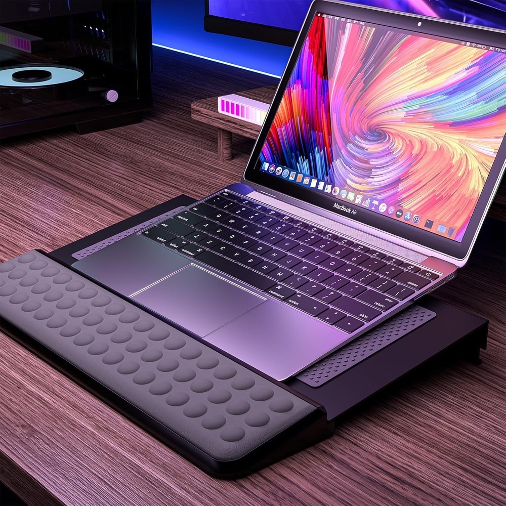 Computer Keyboard Stand With Wrist Rest Storage Tray Acrylic Riser Ergonomic