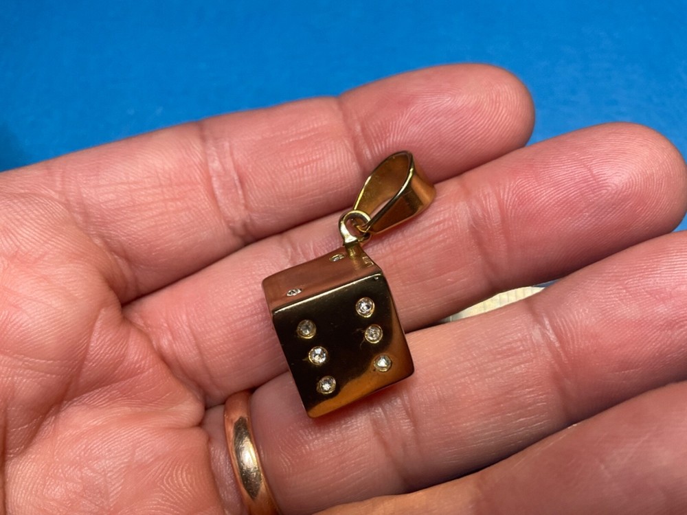 DICE PENDANT WITH RHINESTONES