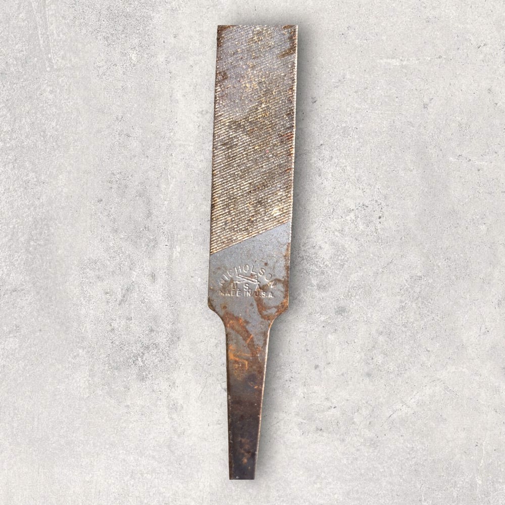 Nicholson Vintage 8" Mill Bastard File Rusty Decor Display Tool - No Handle