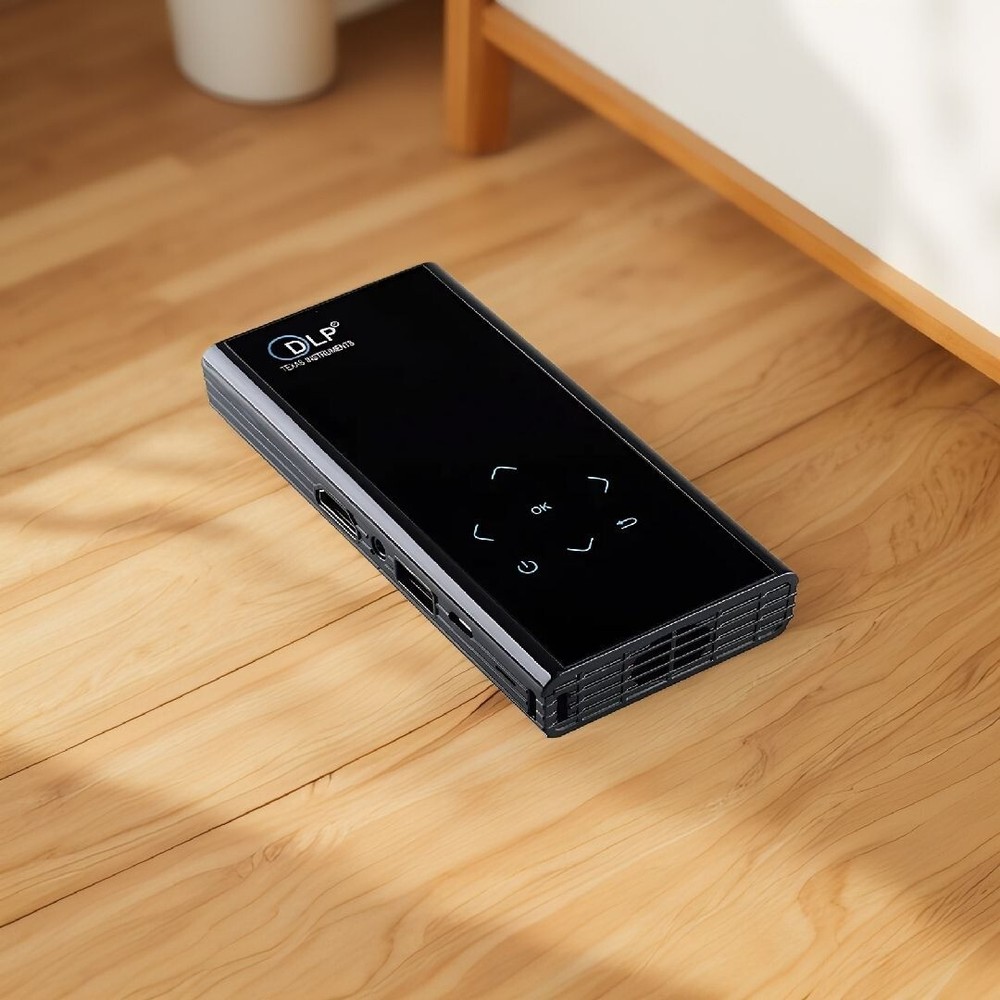 DLP E06 Android Smart Mini LED Dual Core Bluetooth Remote Projector Black NIB