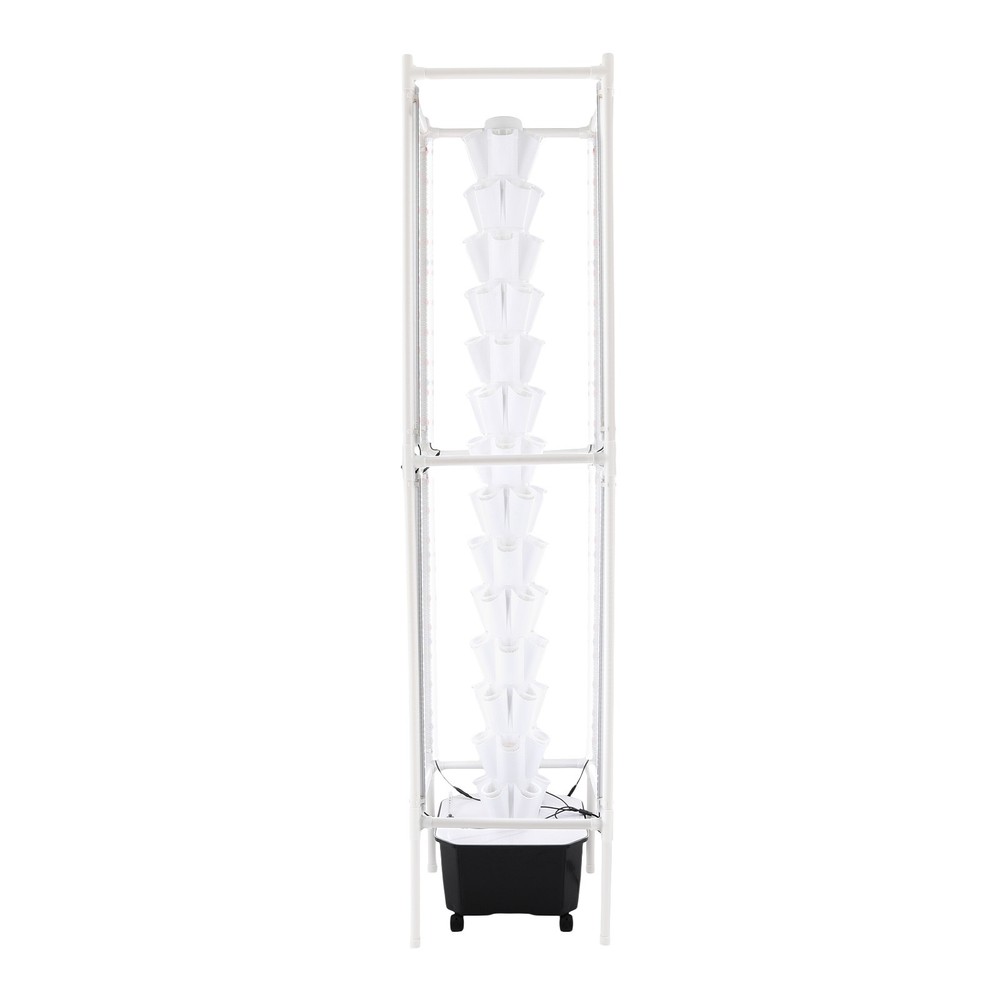 Hydroponic Gardening Tower With Lights and Wheels Vertical Hydroponic Growing