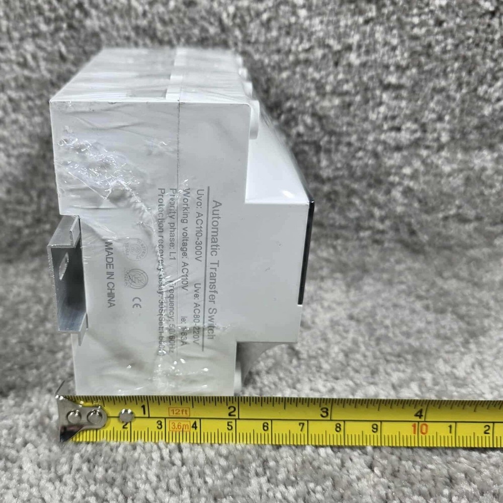 PJERJZN Automatic Transfer Switch White AC110V 63A DIN Rail Mount