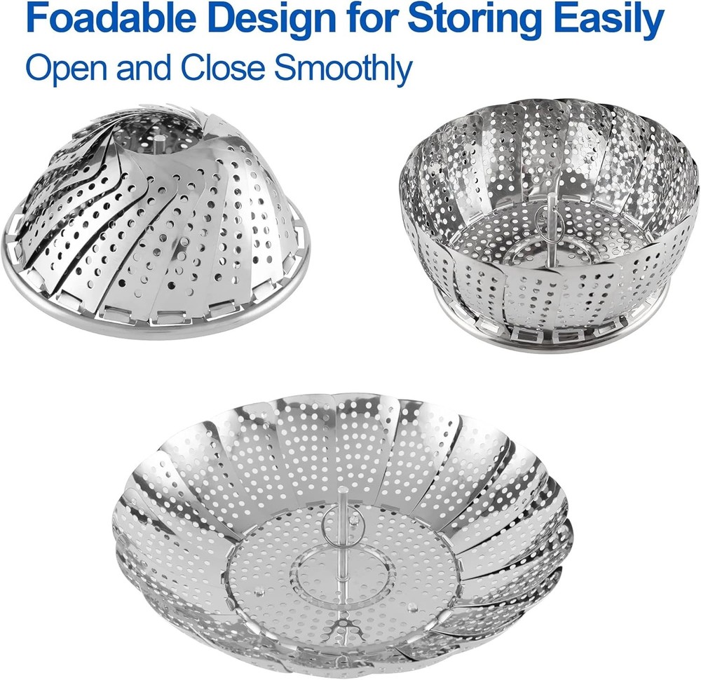 Stainless Steel Vegetable Steamer - Nutrient-Retaining & Dishwasher Safe Design