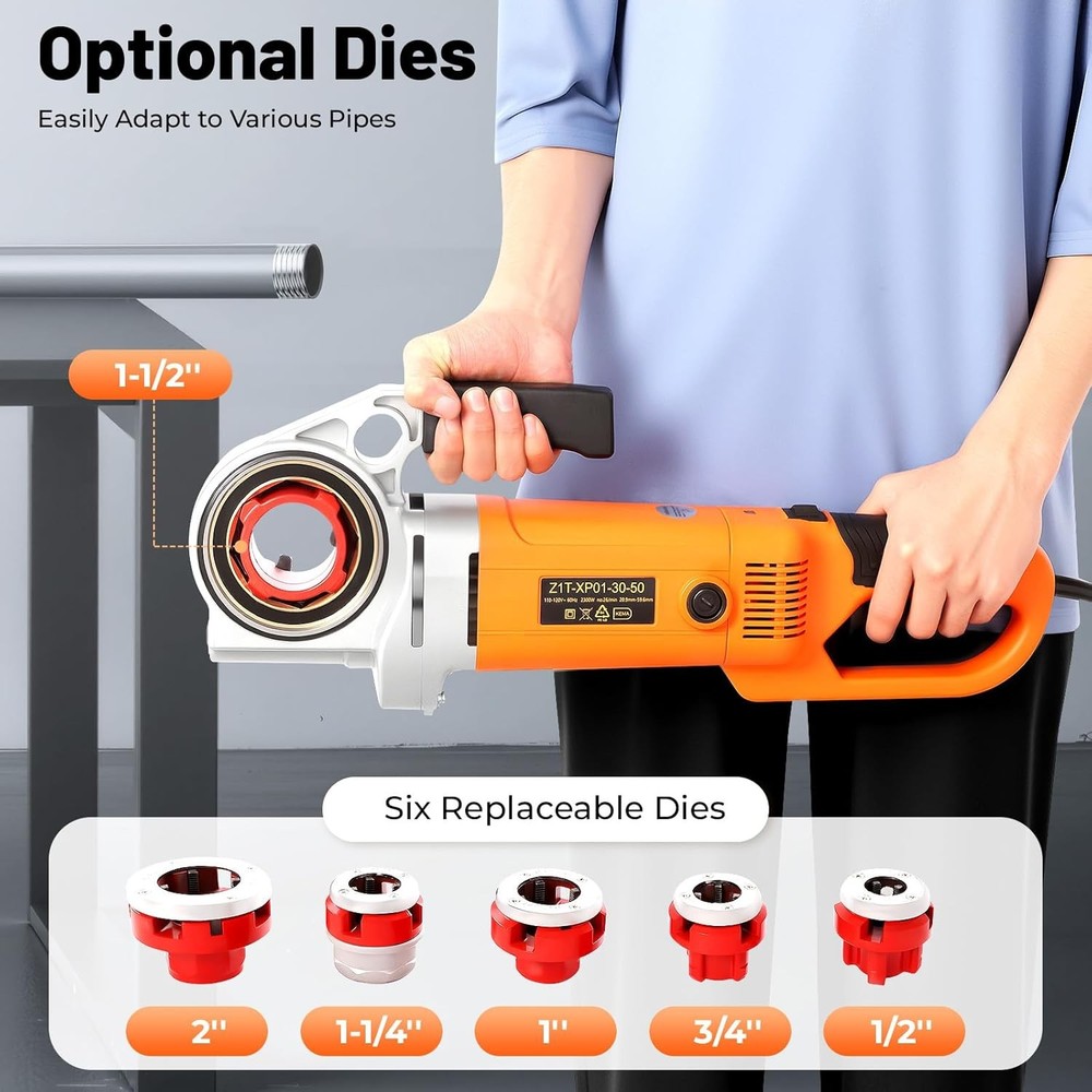 DNYSYSJ Hand Held Electric Pipe Threader Electric Tapping Machine Pipe Cutter 1/