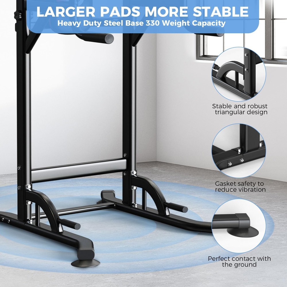 Pull Up Bar Power Tower Dip Bar Pull Up Stand Dip Station Multi-Function Work...