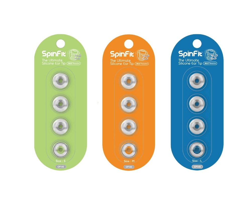 SpinFit CP145 for IEM - M - Patented Silicone Eartips Medium, Sky Blue