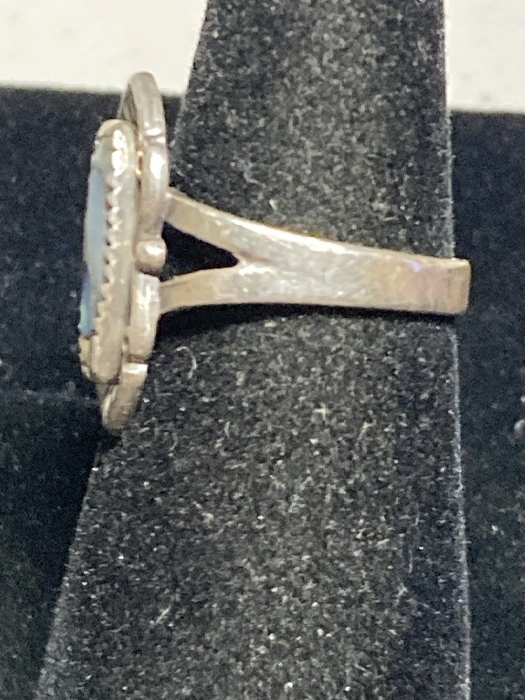 Sterling Silver Vintage Bell Trading Post Abalone Ring Size 7