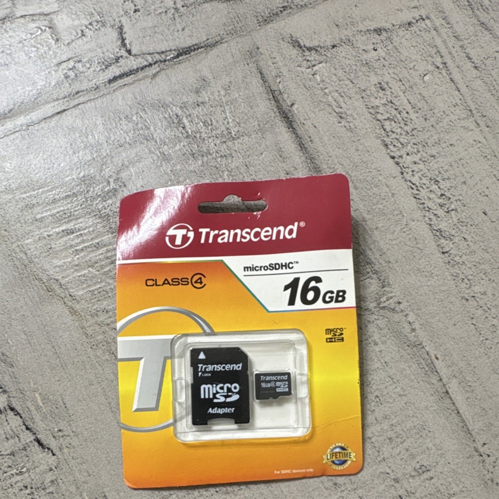 Transcend 16GB microSDHC Class 4 High Capacity Memory Card with Adapter