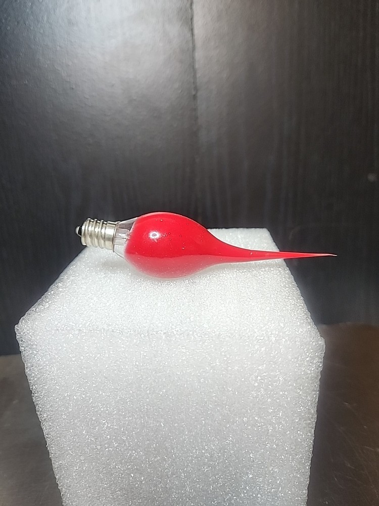 Red, Flame-style Silicone-dipped Light Bulb (E12)