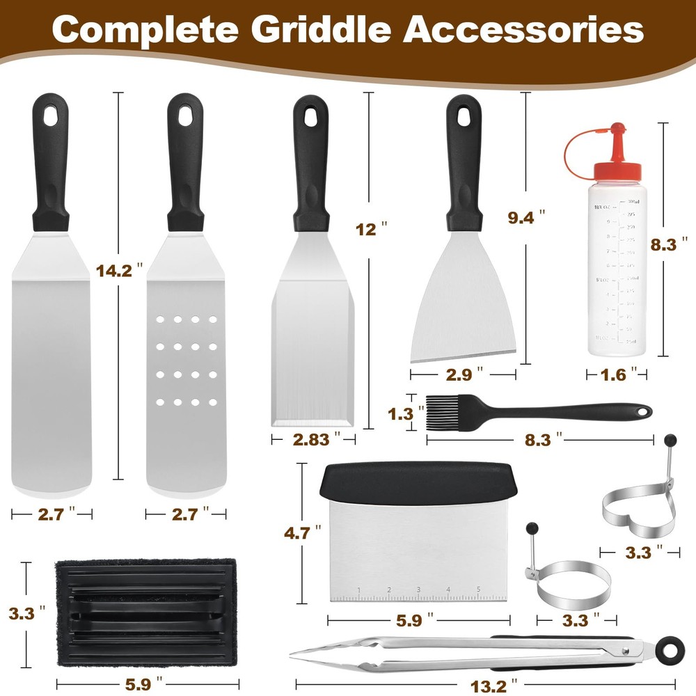 14PCS Griddle Accessories Kit, Flat Top Grill Set for balck