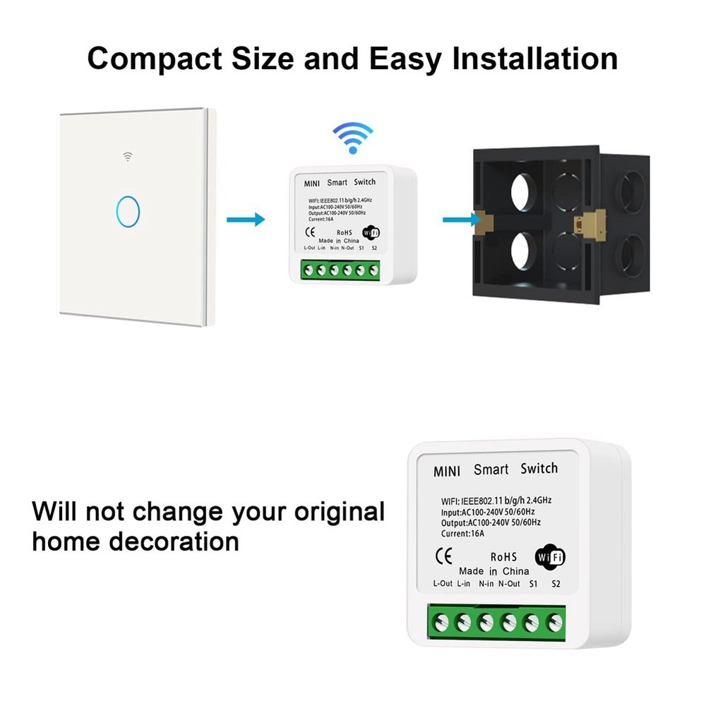 4 WiFi Light Switch, APP Remote Control, Voice Control, DIY-,6770