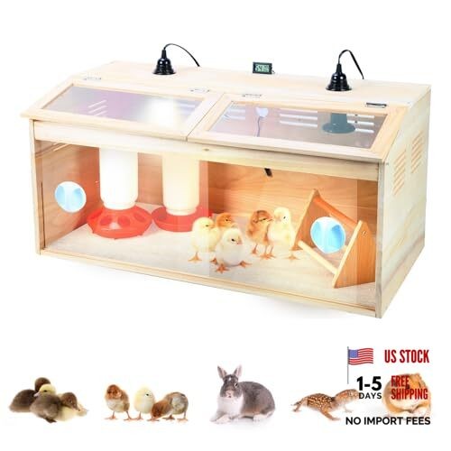 Chick Brooder Box Chick Starter Kit,Large Wooden Brooder Box for Chicks with