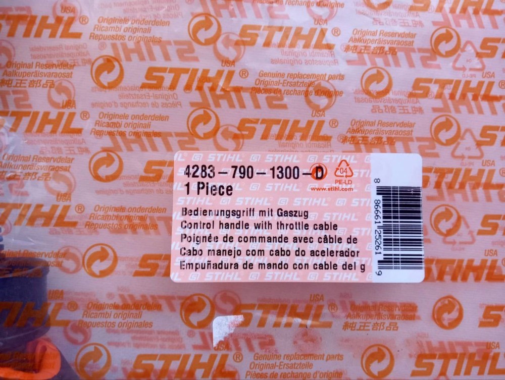 4283 790 1300 STIHL OEM CONTROL HANDLE WITH THROTTLE CABLE