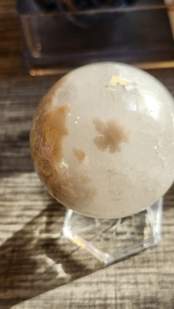 Flower Agate Polished Crystal Healing Sphere