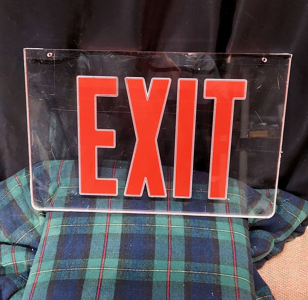 13" Red EXIT Sign - High Visibility Edge Lit Acrylic Replacement (no fixture)