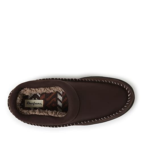 Men's Thompson Microsuede Memory Foam Clog Slipper Large Coffee