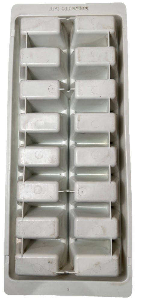 Vintage Frigidaire 16 Cube White Plastic Ice Cube Tray Large Cube Stackable