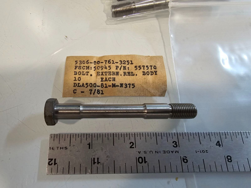 (10) MERCURY AEROSPACE FASTENERS EXTERNALLY BOLT 557570 5306-00-761-3251