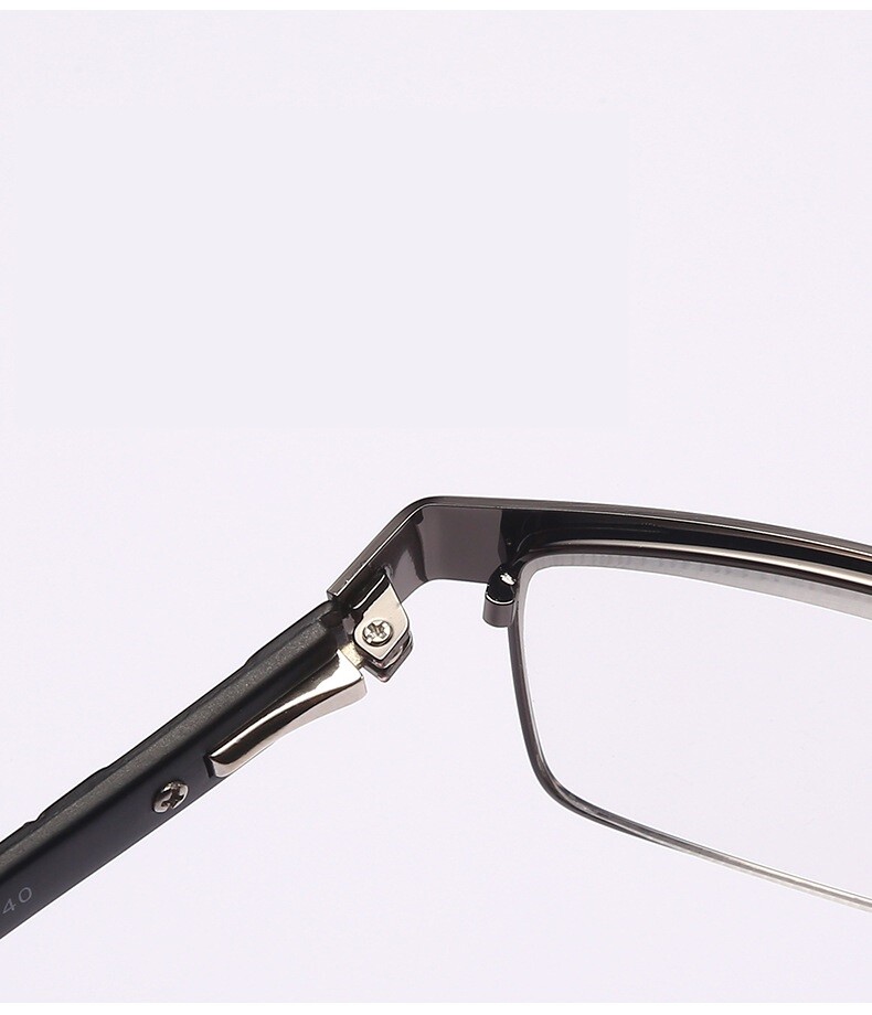 8 Pack Mens Rectangular Metal Frame Classic Reading Glasses Spring Hinge Readers