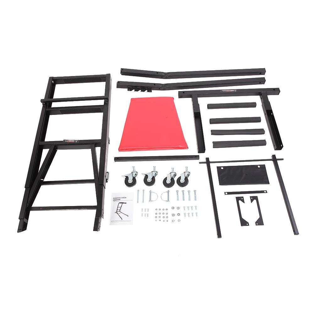 Foldable Topside Automotive Engine Creeper Seat Movable Ladder Adjustable