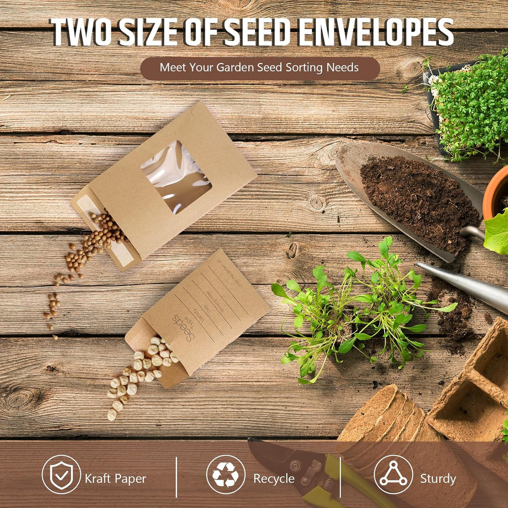 Seed Storage Organizer, Seed Packet Organizer Binder with 80Pcs Garden Seeds ...