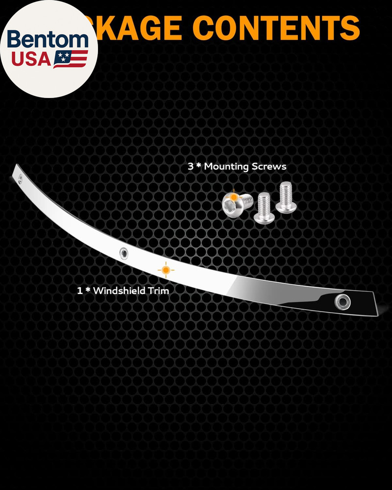 Batwing Windshield Trim, Polished Stainless Windshield Trim Compatible for Harle