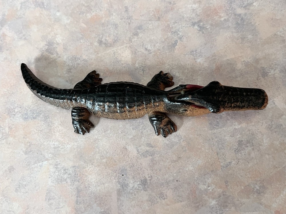 Vintage Cast Iron small Alligator original paint Nutcracker