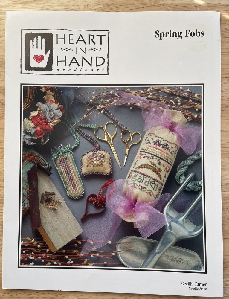 Heart In Hand Spring Fobs Counted Cross Stitch Pattern Chart