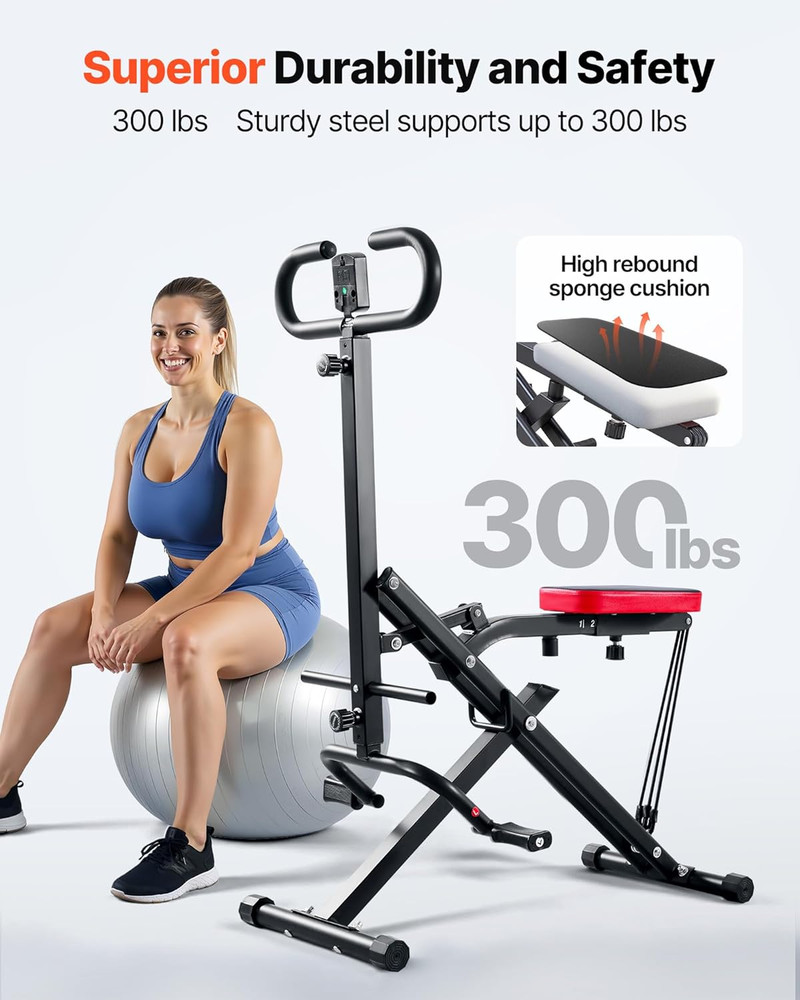 Squat Machine, Deep Squat Rowing Machine for Home, Easy Setup & Foldable Exercis