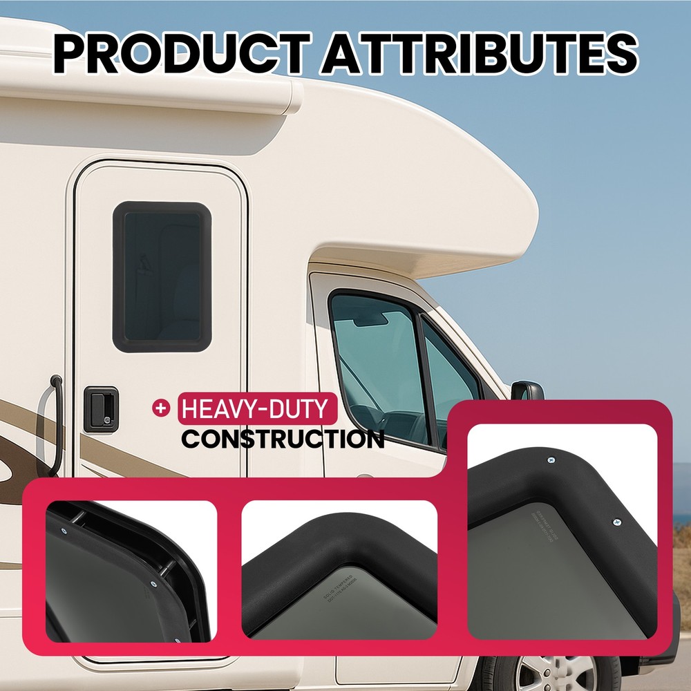 15"x24" RV Window Entry Entrance Door Tinted Tempered Glass For Camper Trailer