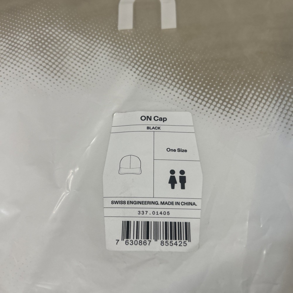 On Cap, Black, One Size Unisex Performance Running Gear